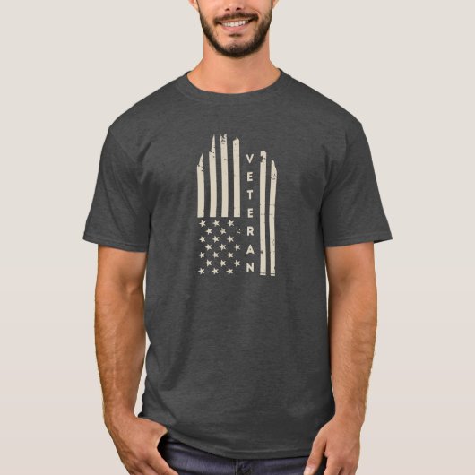 Veteran Day Patriottische Viering Retro USA Vlag T-shirt (Voorkant)