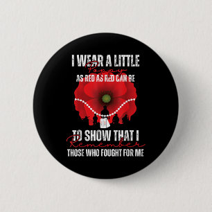 Veteran Day Red Poppy Flower Verenigde Staten Memo Ronde Button 5,7 Cm