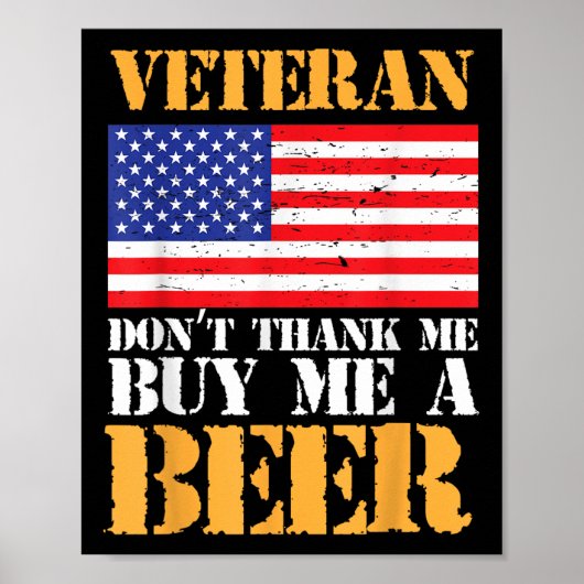 Veteran Dont Bedankt voor het kopen van de herdenk Poster (Voorkant)