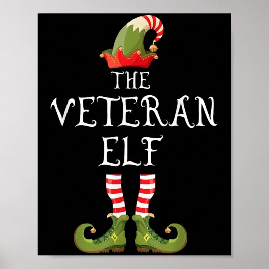 Veteran Elf Family Matching Group Christmas Us Arm Poster (Voorkant)