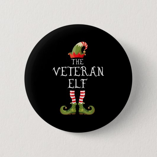 Veteran Elf Family Matching Group Christmas Us Arm Ronde Button 5,7 Cm (Voorkant)