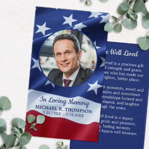 Veteran Flag Foto Patriotic Memorial Prayer Kaart