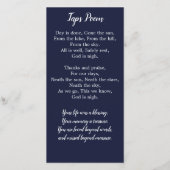 Veteran Flag Memorial Prayer Kaart Funeral Bladwij (Achterkant)