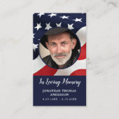 Veteran Flag Memorial Prayer Kaart Funeral Favor Contactkaartje (Voorkant)