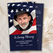 Veteran Flag Memorial Prayer Kaart Funeral Favor Contactkaartje