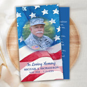 Veteran Flag Militaire Foto Funeral Prayer Kaart Contactkaartje