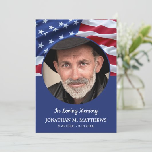 Veteran Funeral Patriotic Memorial Order Service Programmakaart (Staand voorkant)