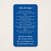 Veteran Funeral Prayer Kaart Foto Amerikaanse vlag (Achterkant)