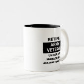 Veteran Funny Retirement Tweekleurige Koffiemok (Voorkant rechts)