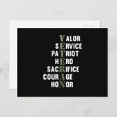 Veteran geeft Happy Veterans Day Support Grafisch Aankondigingskaart (Voorkant / Achterkant)