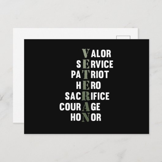 Veteran geeft Happy Veterans Day Support Grafisch Aankondigingskaart (Voorkant / Achterkant)