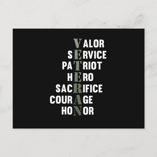 Veteran geeft Happy Veterans Day Support Grafisch Aankondigingskaart (Voorkant)