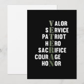 Veteran geeft Happy Veterans Day Support Grafisch Bedankkaart (Voorkant / Achterkant)