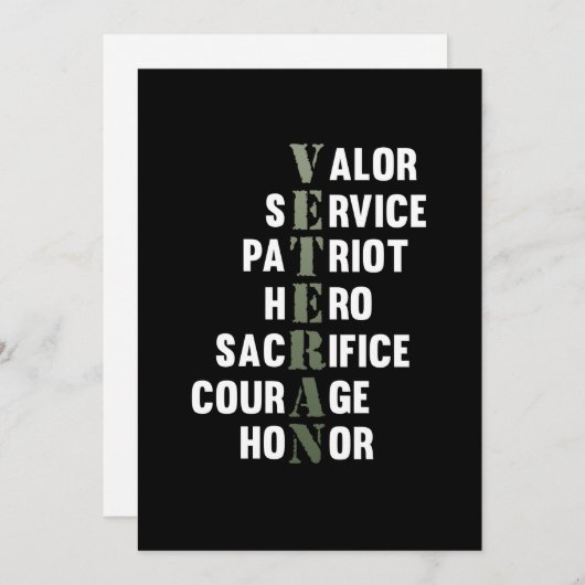 Veteran geeft Happy Veterans Day Support Grafisch Bedankkaart (Voorkant / Achterkant)