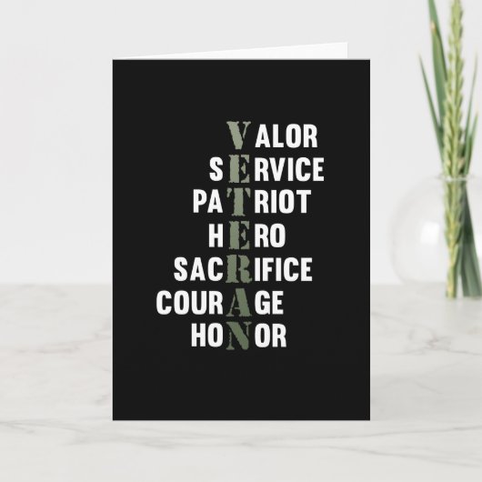 Veteran geeft Happy Veterans Day Support Grafisch Kaart (Voorkant)