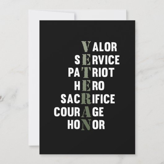 Veteran geeft Happy Veterans Day Support Grafisch Kaart (Voorkant)