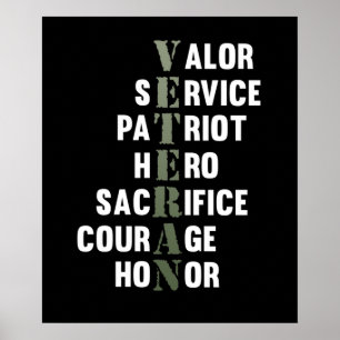 Veteran geeft Happy Veterans Day Support Grafisch Poster