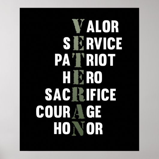 Veteran geeft Happy Veterans Day Support Grafisch Poster (Voorkant)