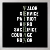 Veteran geeft Happy Veterans Day Support Grafisch Poster (Voorkant)
