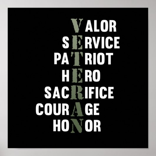 Veteran geeft Happy Veterans Day Support Grafisch Poster (Voorkant)