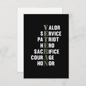 Veteran geeft Happy Veterans Day Support Grafisch RSVP Kaartje (Voorkant / Achterkant)