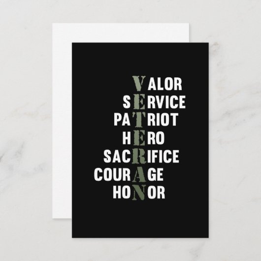 Veteran geeft Happy Veterans Day Support Grafisch RSVP Kaartje (Voorkant / Achterkant)