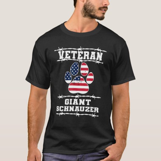 Veteran Giant Schnauzer Retired Dog  Retirement Pe T-shirt (Voorkant)