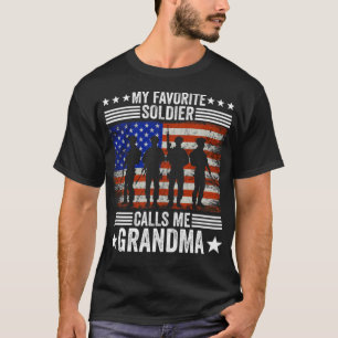 Veteran Grandma Soldier Granny Army Militaire frie T-shirt