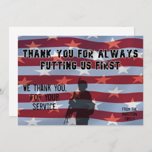 Veteran Hartelijk dank Bedankkaart (Voorkant / Achterkant)
