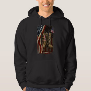 Veteran Hondentag Combatlaarzen Amerikaanse Vlag H Hoodie