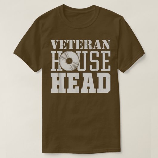 Veteran House Head - House Music Old School Rave E T-shirt (Design voorkant)