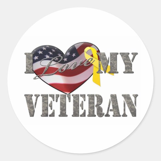 Veteran Love Ronde Sticker (Voorkant)