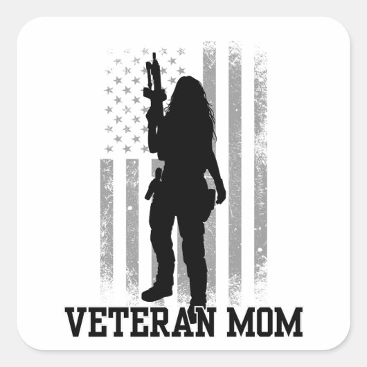 Veteran Ma Vierkante Sticker (Voorkant)