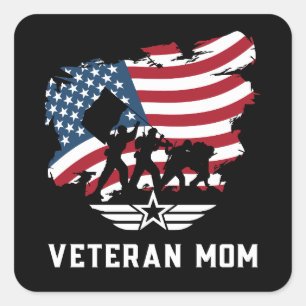 Veteran Ma Vierkante Sticker