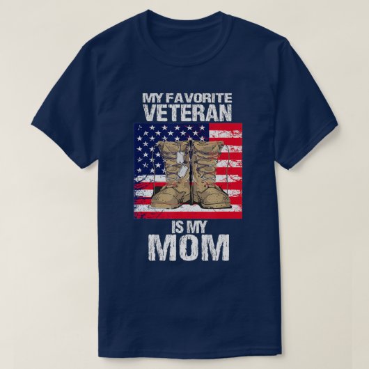 Veteran Mam Proud Zoon Kinder Veteranen Dag VS Vet T-shirt (Design voorkant)
