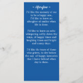 Veteran Memorial Funeral Bladwijzer Kaart (Achterkant)