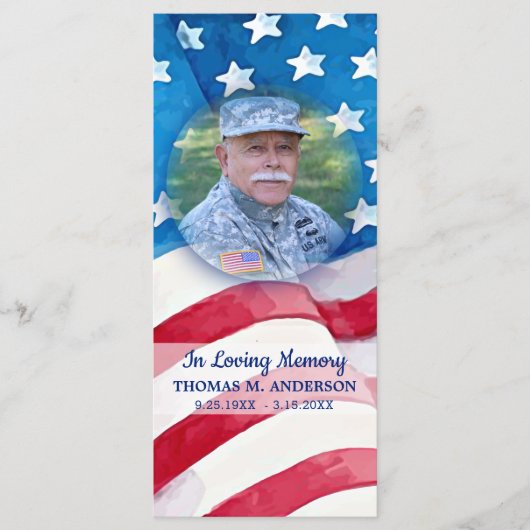 Veteran Memorial Funeral Bladwijzer Kaart (Voorkant)