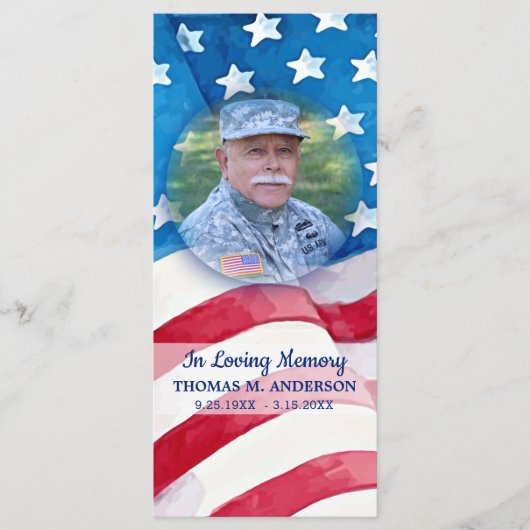 Veteran Memorial Funeral Prayer Bladwijzer VS-vlag (Voorkant)