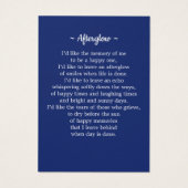 Veteran Memorial Prayer Kaart Foto patriottische v (Achterkant)