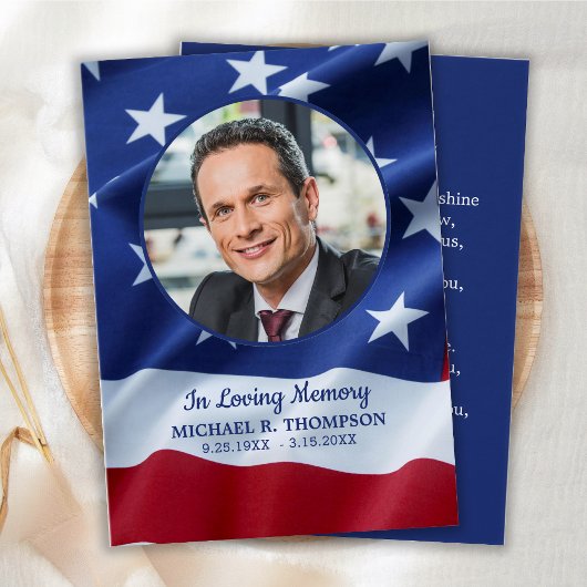 Veteran Memorial Prayer Kaart Foto patriottische v