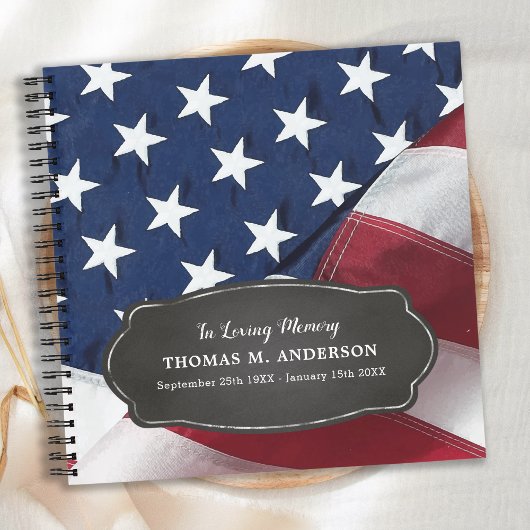 Veteran Memorial US Flag Funeral GuestBook Notitieboek