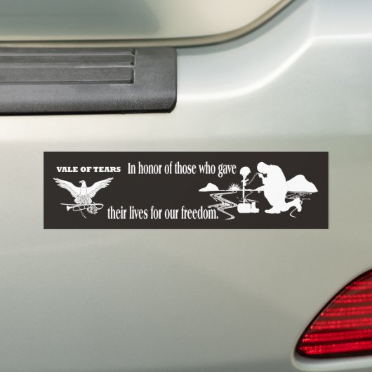 Veteran Memorial Vale of Tears Remembrance Bumpersticker (Op auto)