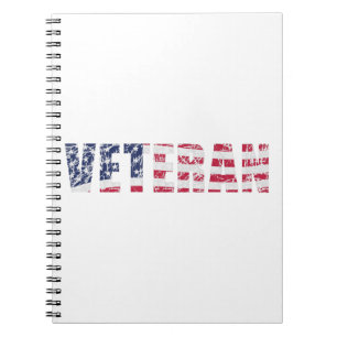 Veteran met VS-vlag, VS-Veteraan-Amerika Notitieboek