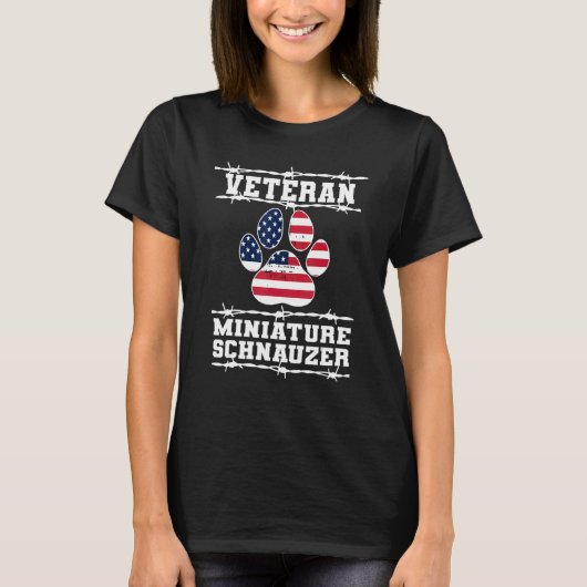 Veteran Miniature Schnauzer Retired Dog Retiremen T-shirt (Voorkant)