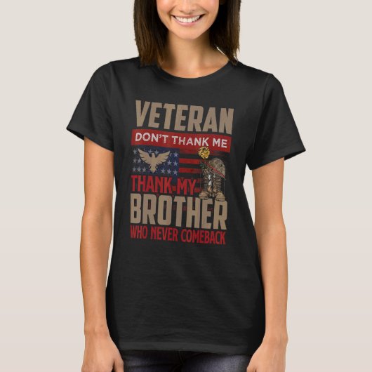 Veteran Niet bedankt - Dank mijn broer Veteran T-shirt (Voorkant)