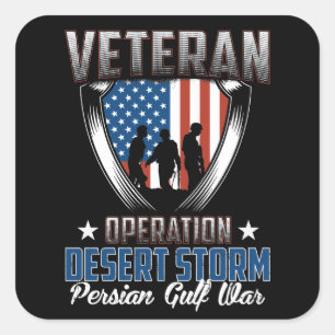 Veteran Operation Desert Storm Perzische Golfoorlo Vierkante Sticker