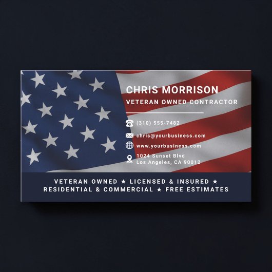Veteran Owned Contractor Professional Visitekaartje