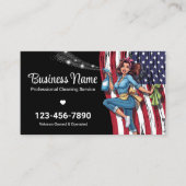 Veteran Owned House Cleaning Service Zwart Visitekaartje (Voorkant)