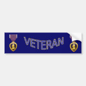 Veteran Paarse Heart Bumpersticker (Voorkant)