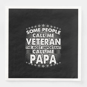 Veteran Papa   patriottisch militair eerbetoon Servet